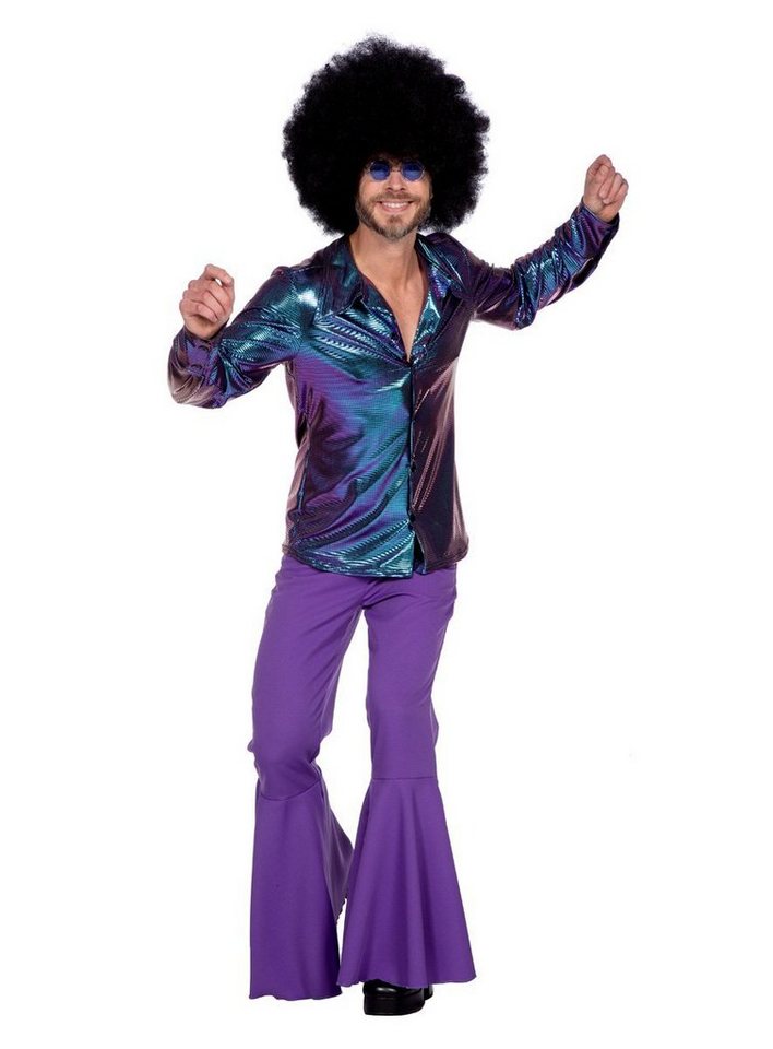 Metamorph T-Shirt 70er Jahre Hemd Disco Dancer lila Irisierend schimmerndes Hemd für den Disco King Metamorph T-Shirt 70er Jahre Hemd Disco Dancer lila Irisierend schimmerndes Hemd für den Disco King von Metamorph