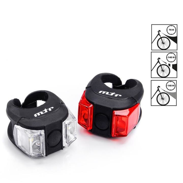 MTR - Flex SET - Fahrradlicht Set Licht für vorne und hinten inkl. Batterien - schwarz von Meteor