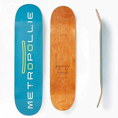 Metropollie Blaues Skateboard, Skateboard, für Kinder, Mädchen, Teenager, Erwachsene, Anfänger, 7-lagig, 100 % kanadisches Ahornholz, Hard Rock von Metropollie