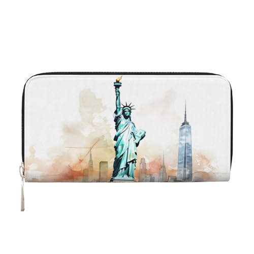 Mexpekil Damen-Geldbörse aus PU-Leder mit Münzfach, Reißverschluss, Handtasche, Freiheitsstatue für Frauen, Schwarz , Einheitsgröße, Modern Mexpekil Damen-Geldbörse aus PU-Leder mit Münzfach, Reißverschluss, Handtasche, Freiheitsstatue für Frauen, Schwarz , Einheitsgröße, Modern von Mexpekil