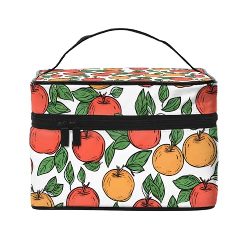 Mexpekil Make-up-Tasche, Reise-Kosmetiktasche, große Kapazität, Make-Up-Organizer, Aufbewahrungstasche, tragbare Kulturbeutel für Frauen und Mädchen, Orange Leaf Boho, Einheitsgröße von Mexpekil