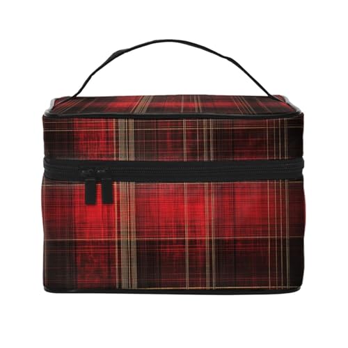 Mexpekil Reise-Kosmetiktasche, große Kapazität, Make-Up-Organizer, Aufbewahrungstasche, tragbare Kulturbeutel für Frauen und Mädchen, Vinatge Buffalo Plaid, Einheitsgröße von Mexpekil