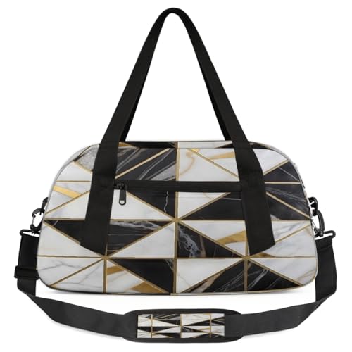 Reisetasche, geometrischer Marmor, große Kapazität, Turnbeutel, Übernachtungstasche für Damen und Herren, Reiseutensilien, Geometrischer Marmor, Einheitsgröße, Handgepäck von Mexpekil