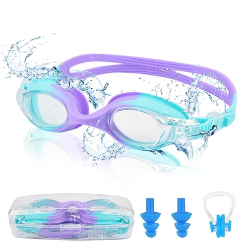 Schwimmbrille für Kinder im Alter von 6–14 Jahren, kein Auslaufen, Anti-Beschlag, UV-Schutz, klare Sicht, Schwimmbrille für Jungen und Mädchen, Schwimmbrille, lebensmittelechtes Silikon, Komfort mit Schwimmbrille für Kinder im Alter von 6–14 Jahren, kein Auslaufen, Anti-Beschlag, UV-Schutz, klare Sicht, Schwimmbrille für Jungen und Mädchen, Schwimmbrille, lebensmittelechtes Silikon, Komfort mit von Mezere