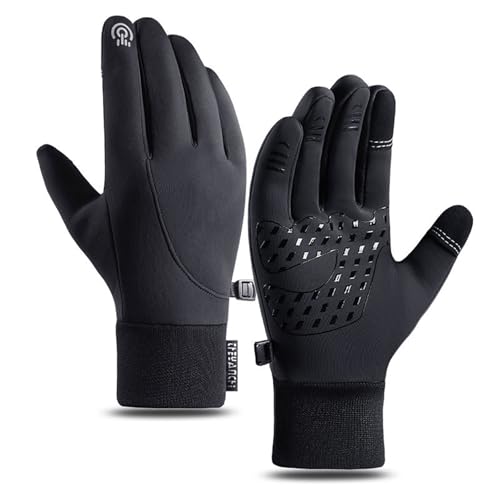 Mfhmom Frostfit - Thermo Fahrradhandschuhe Herren Handschuhe Damen Touchscreen Winterhandschuhe Wasserabweisende Winddichte Laufhandschuhe Gefüttert Laufen Radfahren rutschfeste Sporthandschuhe von Mfhmom