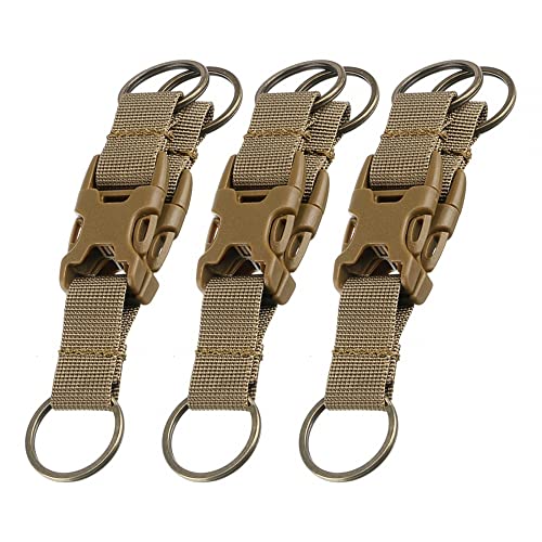 3 STÜCKE Taktische karabinerhaken schaukel Multifunktions Nylon Gürtelkarabiner mit Schlüsselring Rucksack Taktische Schnalle für Outdoor Sportgeräte Wasserflaschen Rucksack von MiOYOOW