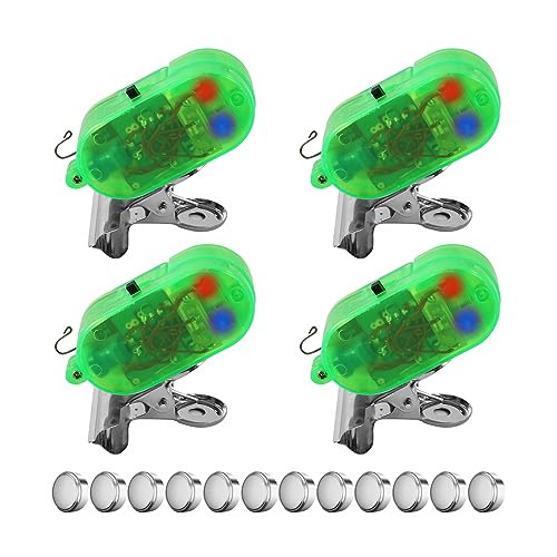 4 Teiliger Intelligenter Angel Bissalarm, Angel Glocken Angelrutenglocken Licht Angelclip Bissalarm Glockenclip mit 12 Knopfbatterien, Rotes/grünes Licht Blinkt Abwechselnd für Angelruten 4 Teiliger Intelligenter Angel Bissalarm, Angel Glocken Angelrutenglocken Licht Angelclip Bissalarm Glockenclip mit 12 Knopfbatterien, Rotes/grünes Licht Blinkt Abwechselnd für Angelruten von MiOYOOW