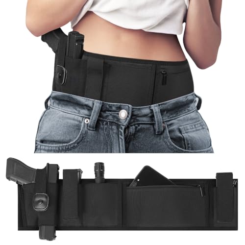 Bauchband Holster, Verstellbare Bauchpistolen Holster, Verdecktes Gürtelholster Tragebundholster mit Mehreren Taschen für Männer und Frauen, Rechte Hand Bauchband Holster, Verstellbare Bauchpistolen Holster, Verdecktes Gürtelholster Tragebundholster mit Mehreren Taschen für Männer und Frauen, Rechte Hand von MiOYOOW