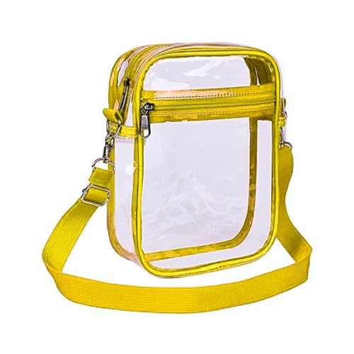 Durchsichtige Umhängetasche, Transparente PVC Geldbörse, Kulturbeutel Kulturtasche Stadiontasche mit Vordertasche für Musikfestivals, Konzerte Durchsichtige Umhängetasche, Transparente PVC Geldbörse, Kulturbeutel Kulturtasche Stadiontasche mit Vordertasche für Musikfestivals, Konzerte von MiOYOOW
