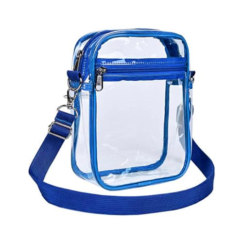 Durchsichtige Umhängetasche, Transparente PVC Geldbörse, Kulturbeutel Kulturtasche Stadiontasche mit Vordertasche für Musikfestivals, Konzerte Durchsichtige Umhängetasche, Transparente PVC Geldbörse, Kulturbeutel Kulturtasche Stadiontasche mit Vordertasche für Musikfestivals, Konzerte von MiOYOOW