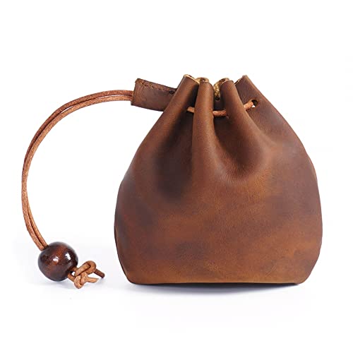 Geldbörse mit Kordelzug, Mini Mittelalter Schlüsselmappe,Leder Würfeltasche Münzbeutel mit Kordelzug für Männer Frauen Erwachsene Geldbörse mit Kordelzug, Mini Mittelalter Schlüsselmappe,Leder Würfeltasche Münzbeutel mit Kordelzug für Männer Frauen Erwachsene von MiOYOOW