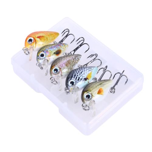 Kunstköder Kit zum Angeln, ABS Mikro Minnow Köder Set, Mini Künstlicher Salzwasser Angelköder für Das Süßwasser Salzwasser Angeln (Gemischte Farben) von MiOYOOW