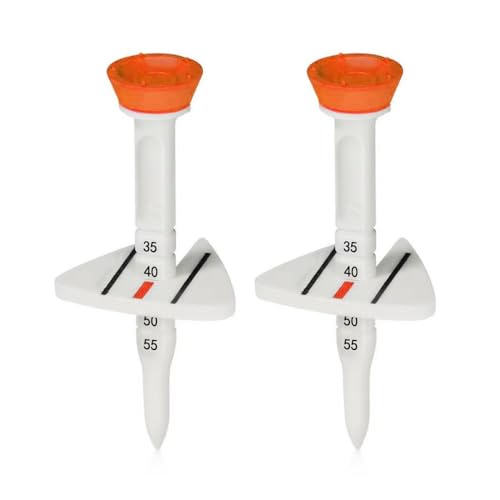 MiOYOOW 2 Stück Golf Tees, Verstellbare Kunststoff Golf Tees, Unzerbrechliche Golf Tees mit Präziser Ziellinie, Reduziert Reibung und Seitenspin MiOYOOW 2 Stück Golf Tees, Verstellbare Kunststoff Golf Tees, Unzerbrechliche Golf Tees mit Präziser Ziellinie, Reduziert Reibung und Seitenspin von MiOYOOW