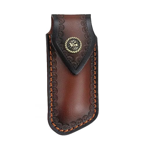 MiOYOOW 5.1 '' / 5.4 '' Faltender Gürtelmesser Schutzhülle Tasche tragbare Ledermesserscheide mit Gürtel zum Aufhängen von Löchern für die Camping Jagd Dschungel Erkundung MiOYOOW 5.1 '' / 5.4 '' Faltender Gürtelmesser Schutzhülle Tasche tragbare Ledermesserscheide mit Gürtel zum Aufhängen von Löchern für die Camping Jagd Dschungel Erkundung von MiOYOOW