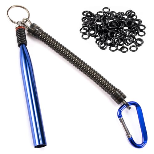 MiOYOOW Angelköder Wacky Rig Tool, Tragbares Angelwurm Rigging Tool mit Angel-O-Ringen, Weiche Köderwürmer mit Schlüsselanhänger Lanyard zum Köderwerfen Beim Bassangeln von MiOYOOW