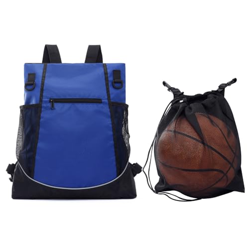 MiOYOOW Basketballtasche Rucksäcke, wasserdichte Fußballtasche mit Abnehmbarer Netztasche, Sporttasche mit Mehreren Taschen für Basketball Fußball Volleyball Kleidung Tablets Laptops von MiOYOOW