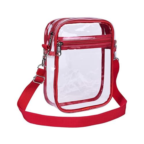 Durchsichtige Umhängetasche, Transparente PVC Geldbörse, Kulturbeutel Kulturtasche Stadiontasche mit Vordertasche für Musikfestivals, Konzerte Durchsichtige Umhängetasche, Transparente PVC Geldbörse, Kulturbeutel Kulturtasche Stadiontasche mit Vordertasche für Musikfestivals, Konzerte von MiOYOOW