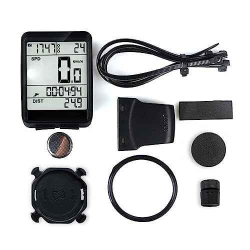 MiOYOOW Fahrrad Tachometer Set,Kabelloser Digital Fahrradcomputer Wasserdichter Fahrrad Kilometerzähler zur Verfolgung von Entfernung Geschwindigkeit Zeit von MiOYOOW