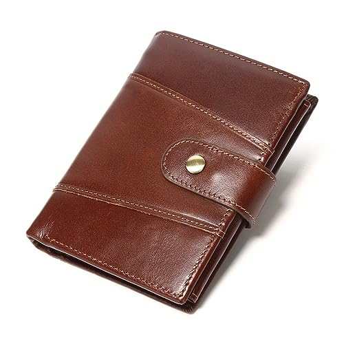 MiOYOOW Leder Herren Geldbörse, Retro Portemonnaie, Kleines Kartenetui Reisebrieftasche mit Schnalle für Herren Business Freizeit von MiOYOOW