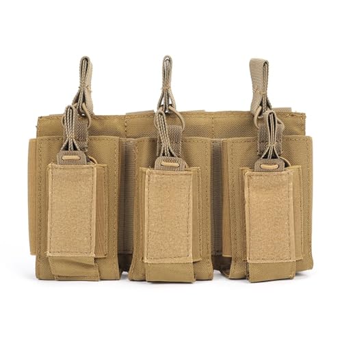Magazintasche, Magazine Pouch Triple Magazine Holster mit verstellbaren Bungee Straps für M4 M14 M1911 Magazine Khaki Magazintasche, Magazine Pouch Triple Magazine Holster mit verstellbaren Bungee Straps für M4 M14 M1911 Magazine Khaki von MiOYOOW