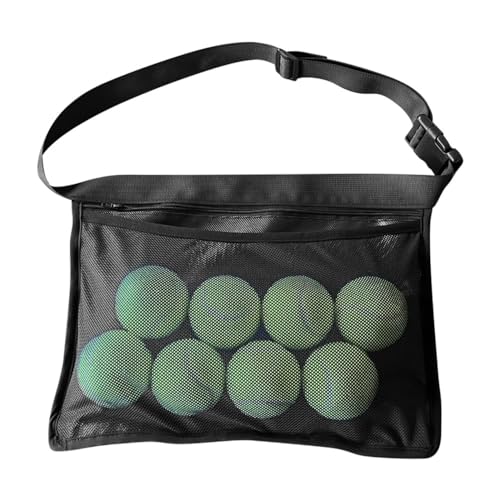 MiOYOOW Tennis Netz Hüfttasche, Elastische Tennis Wasitball Tasche, Verstellbare Tennis Tragetasche Haltertaschen zum Laufen Tennisspielen von MiOYOOW