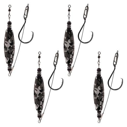 MiOYOOW Wels Rig Posen Set, 4 Stück Wels Angel Vorfach Set, Waller Rig Gerät Welshaken mit Rasseln und Schwimmern zum Welsangeln MiOYOOW Wels Rig Posen Set, 4 Stück Wels Angel Vorfach Set, Waller Rig Gerät Welshaken mit Rasseln und Schwimmern zum Welsangeln von MiOYOOW