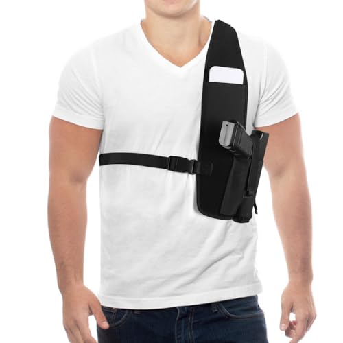 Schulterholster, Atmungsaktives Brustholster Waffenholster mit Sicherheitsschnalle und Gurtholster mit 95–150cm Verstellbarer Taille für Männer und Frauen Schulterholster, Atmungsaktives Brustholster Waffenholster mit Sicherheitsschnalle und Gurtholster mit 95–150cm Verstellbarer Taille für Männer und Frauen von MiOYOOW