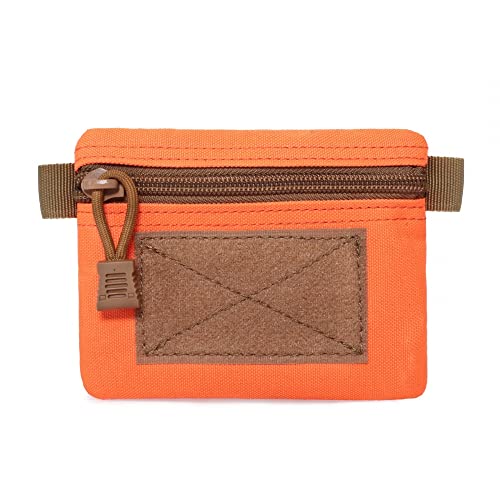 Tactical Molle Mini Pouch Tactical Compact EDC Utility Pouch wasserdichter Nylon-Schlüsselbundhalter mit Reißverschluss für Schlüsselwechsel und ID Karte Orange von MiOYOOW