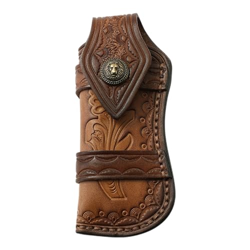 Taschenmesser Scheide, Leder Holster für Klappmesser Vintage Geprägte Gürtelmesser Tasche für 4"-5" Klappmesser (Messer Nicht enthalten) Taschenmesser Scheide, Leder Holster für Klappmesser Vintage Geprägte Gürtelmesser Tasche für 4"-5" Klappmesser (Messer Nicht enthalten) von MiOYOOW