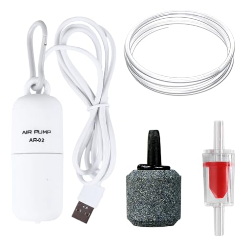 USB Luftpumpe Aquarien, Mini Leise Sauerstoff Luftpumpe für Fische mit Luftstein Rückschlagventil und Aufhängehaken für Aquarien Aquarium Eimer Fischtransport USB Luftpumpe Aquarien, Mini Leise Sauerstoff Luftpumpe für Fische mit Luftstein Rückschlagventil und Aufhängehaken für Aquarien Aquarium Eimer Fischtransport von MiOYOOW