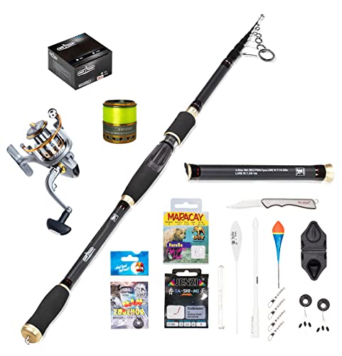 Forellen Angelset von MiRoeFishing | 3,80 m Angelrute + Rolle + Schnur + Zubehör | Perfekt für Anfänger & Profis von MiRoeFishing