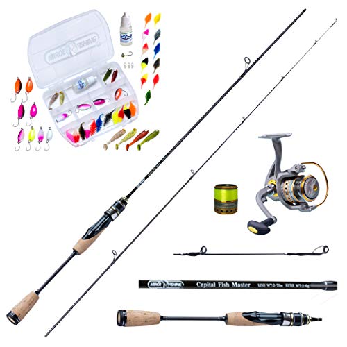 MiRoeFishing Modernes Angelset Ultralight sofort einsatzbereit ! Capital Fish Master 180cm UL-Carbonrute + Angelrolle Expert1000 fertig mit Schnur + Köderset mit Spoon I Gummifisch I Softlures MiRoeFishing Modernes Angelset Ultralight sofort einsatzbereit ! Capital Fish Master 180cm UL-Carbonrute + Angelrolle Expert1000 fertig mit Schnur + Köderset mit Spoon I Gummifisch I Softlures von MiRoeFishing
