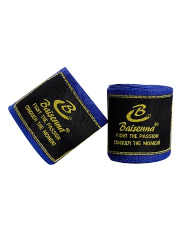 Miaeowve Kinder Erwachsene Innenhandschuhe Boxen MMA Muay Thai Training Elastisch Boxbandagen 1.5M / 2.5M Lang Handgelenkbandagen Kampfsport Sparring Blau XL von Miaeowve