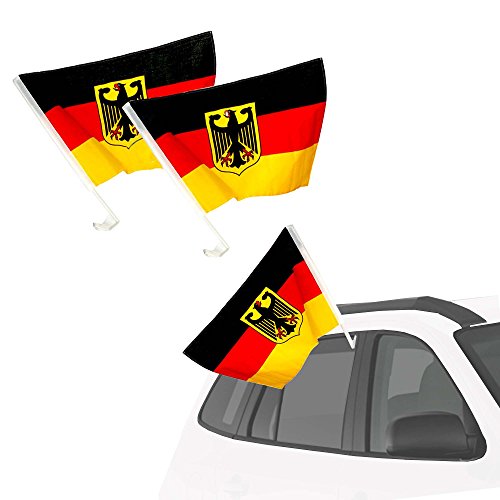 Mianova Fanartikel Autofahne für Fussball WM & EM 2 Stück - Deutschland mit Adler von Mianova