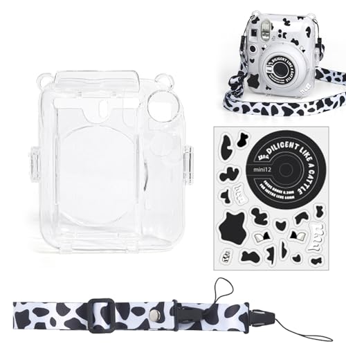 Kameratasche, Hülle für Sofortbildkamera, Kamera Hülle, TascheKompatibel für Fuji Instax Mini 12 Instax Kamera mit Schultergurt und schönem Aufkleber von Miayical