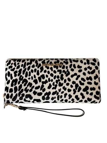 Michael Kors Jet Set Travel Large Signature Continental Wallet, Lt Cream Multi Calf Hair, Geldbörse mit Handgelenk von Michael Kors