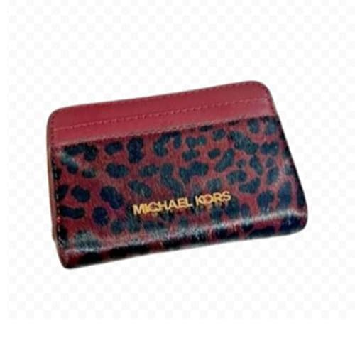 Michael Kors Jet Set Travel Signature Medium Zip Around Card Case Wallet, Ochsenblut (Oxblood), Small, Reisebrieftasche von Michael Kors