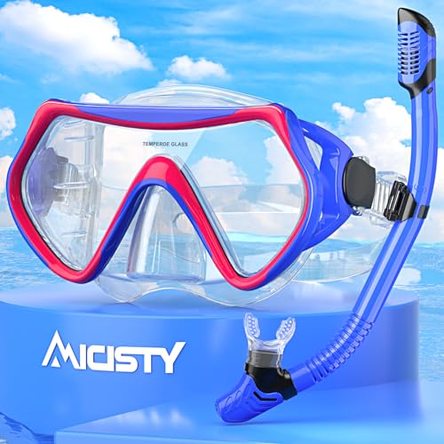 Schnorchelset Erwachsene,Schnorcheln Set-Erwachsene Taucherbrille 180° Panorama Anti-Fog Schwimmbrille Tempered Glas Tauchgerät Maske Verstellbares Silikonband für Schnorcheln Schwimmen Schnorchelset Erwachsene,Schnorcheln Set-Erwachsene Taucherbrille 180° Panorama Anti-Fog Schwimmbrille Tempered Glas Tauchgerät Maske Verstellbares Silikonband für Schnorcheln Schwimmen von Micisty