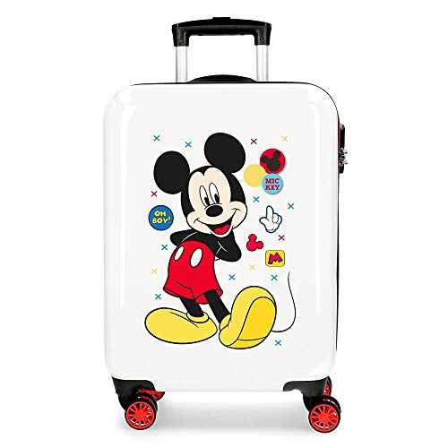 Disney Mickey Enjoy The Day Kabinenkoffer, weiß, 40 x 55 x 20 cm, Harte Montage, ABS, Seitenkombinationsschloss, 34 l, 2,8 kg, 4 Doppelrollen 0, Weiß, 34 l, Koffer 55, weiß, (34L) UK, Koffer 55 Disney Mickey Enjoy The Day Kabinenkoffer, weiß, 40 x 55 x 20 cm, Harte Montage, ABS, Seitenkombinationsschloss, 34 l, 2,8 kg, 4 Doppelrollen 0, Weiß, 34 l, Koffer 55, weiß, (34L) UK, Koffer 55 von Disney