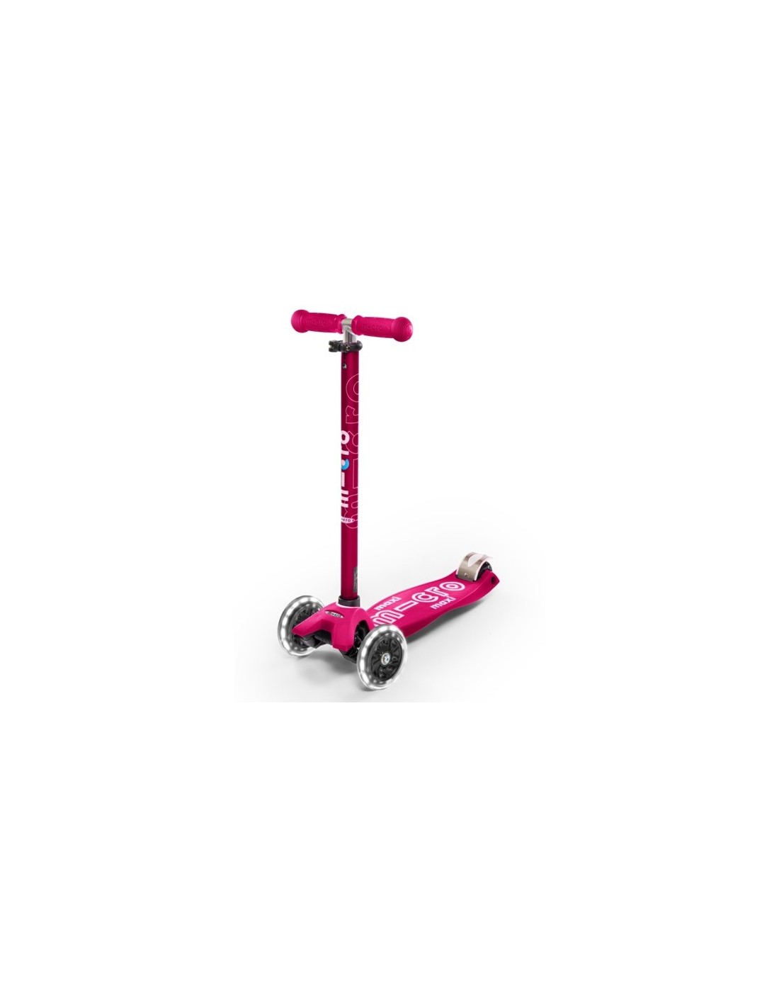 Micro Scooter Maxi MICRO DELUXE pink, LED-Reifen, für 5-12 Jahre, 120/80mmm PU-Reifen von Micro Scooter