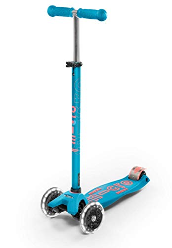 maxi micro™ deluxe LED | Das ORIGINAL | Kinder Roller ab 5 Jahren | Premium Kinderroller von 5-7 Jahre | Lenker höhenverstellbar | Kickboard Scooter | Farbe aqua von MICRO