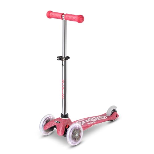 micro™ | Mini micro Deluxe Fairy Glitter LED | Höhenverstellbar | Das ORIGINAL | Kinderroller ab 2 Jahren | Inklusive LED Rollen | | Jungs & Mädchen 2-5 Jahre (Pink) von MICRO