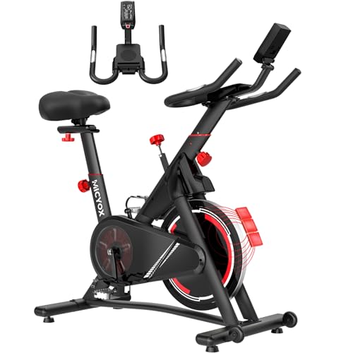 Micyox MX619 Heimtrainer Fahrrad, Ergometer Fitnessbikes mit Magnetischem Widerstand, 15kg Schwungrad, IPad-Halterung, LCD Monitor mit Pulsmesser, Hometrainer Indoor Bike 150 kg Belastbar von Micyox