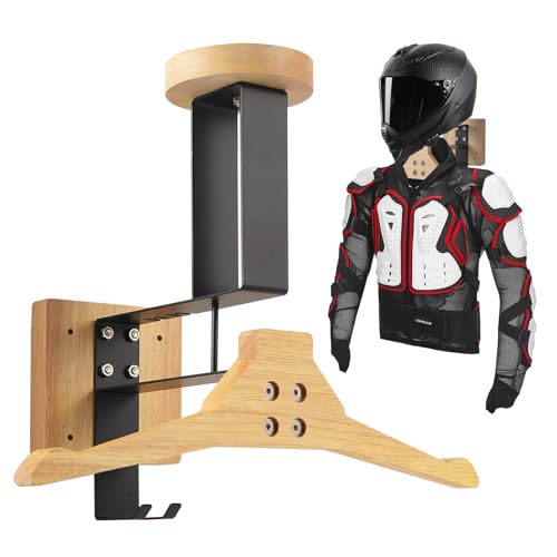 MIDINGCHAI Helmhalterung Wand, Motorradhelm Halterung, Helm Halterung Wand, Helmhalter für Motorrad Fußball Taktische Ausrüstung Geeignet, Hergestellt aus Edelstahl und Holz von MidingChai