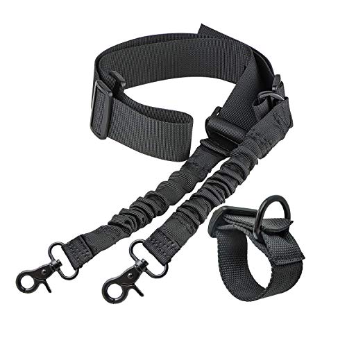 Mifz Tactical Gun Sling 2 Punkt Airsoft Sling 1 Punkt Gewehrriemen Single Point Sling Verstellbarer Gurt Gewehrriemen mit Buttstock-Sling-Aufsatz für Luftgewehr, Shotgun von Mifz