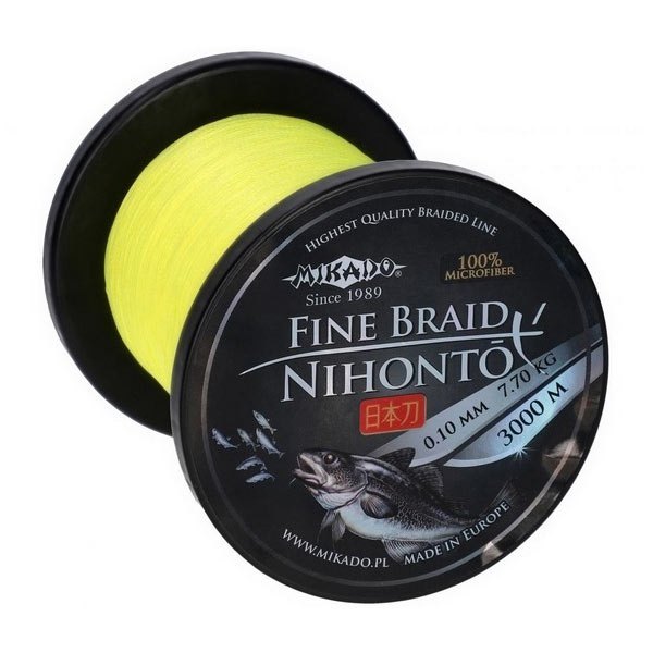 Mikado Nihonto Fine Braided Line 3000 M Gelb 0.100 mm von Mikado