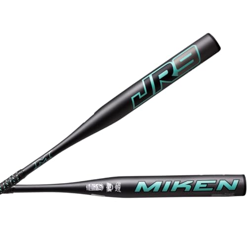 Miken Uni – Erwachsene JR9 Slowpitch Bat Schläger, schwarz/blau, 34 in. | 27 oz von Miken