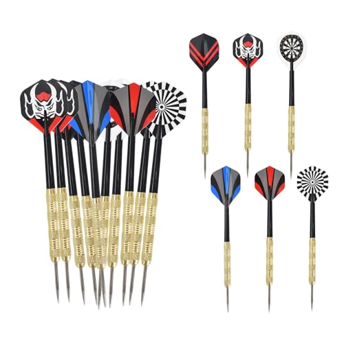 Dartpfeile, 18 Stück Dartpfeile mit Metallspitze, Steeldarts Profi, 18 Aluminium Schaft mit 6 Typen Flights, Motive Dart Flight, Multi Purpose Dart Tool, für Anfänger Und Hobbyisten, 15.2 cm Dartpfeile, 18 Stück Dartpfeile mit Metallspitze, Steeldarts Profi, 18 Aluminium Schaft mit 6 Typen Flights, Motive Dart Flight, Multi Purpose Dart Tool, für Anfänger Und Hobbyisten, 15.2 cm von Mikihat