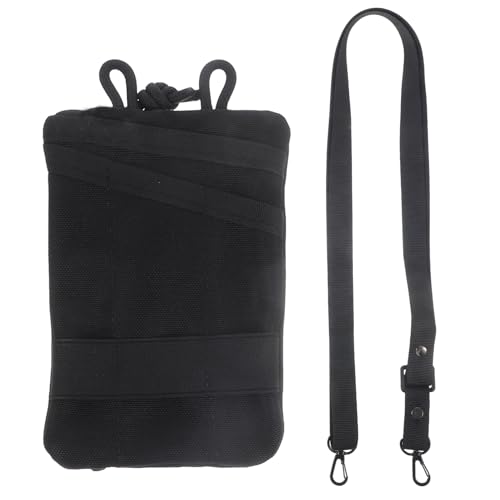 Mikikit Multifunktions-gürteltasche Karte Wandern Gürteltasche Geldbeutel Geldbörse Für Laufende Hüfttasche Kleine Reisetasche Klare Geldbörse Umhängetasche Rolltasche Black Oxford-Stoff von Mikikit