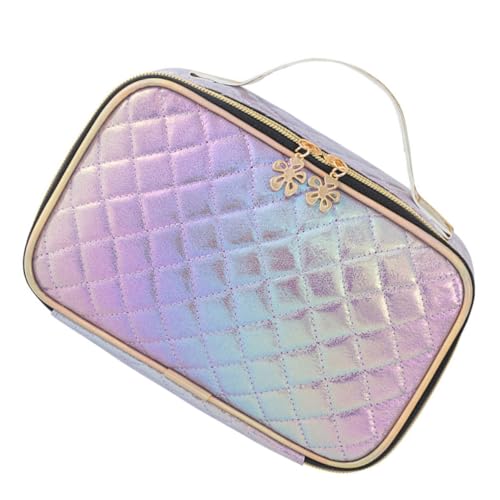 Mikinona 1Stk Rhombus Kosmetiktasche Kosmetikkoffer Reisewäschebeutel für Koffer Kosmetiktasche Portable tragbare Kosmetiktasche Make-up-Taschen Kulturbeutel für Frauen Waschbeutel Pu von Mikinona